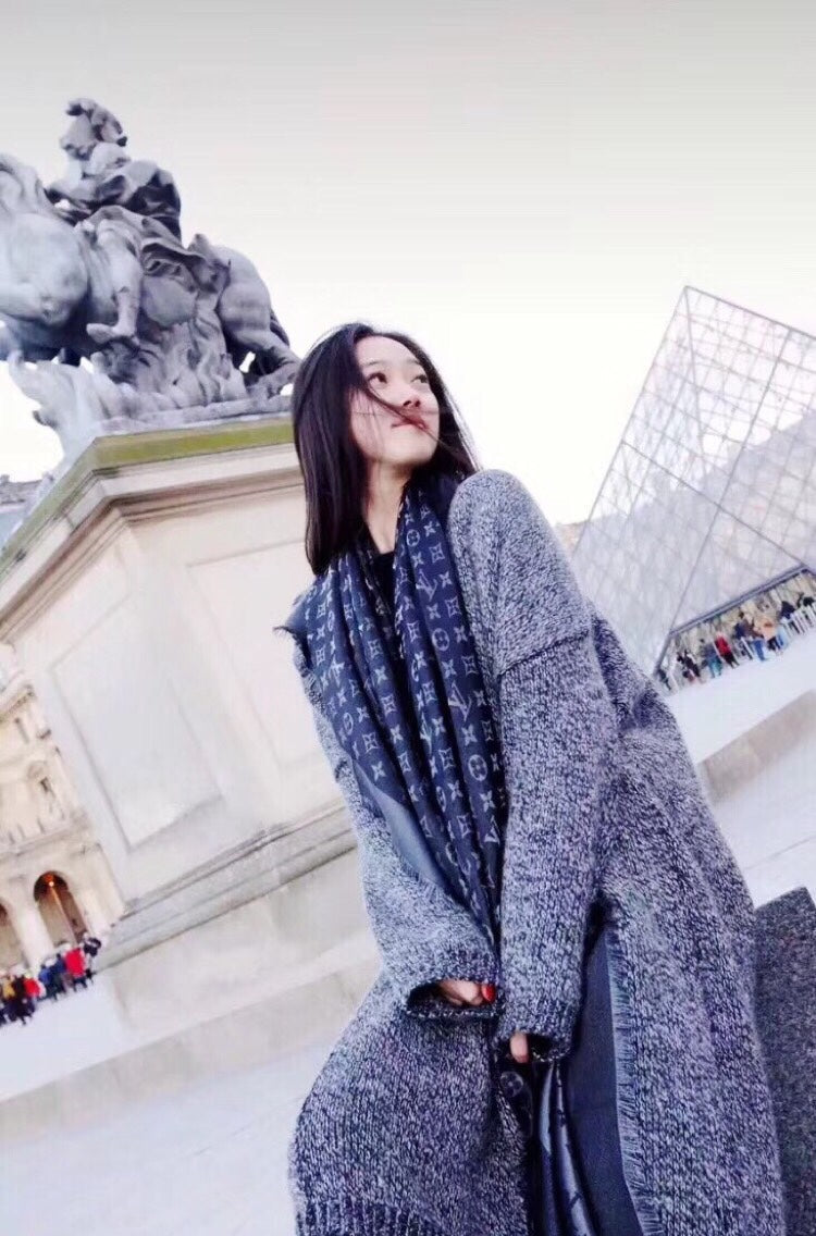 LOUIS VUITTON LV SCARF 140 CM IN WOOL MIX SILK 693008