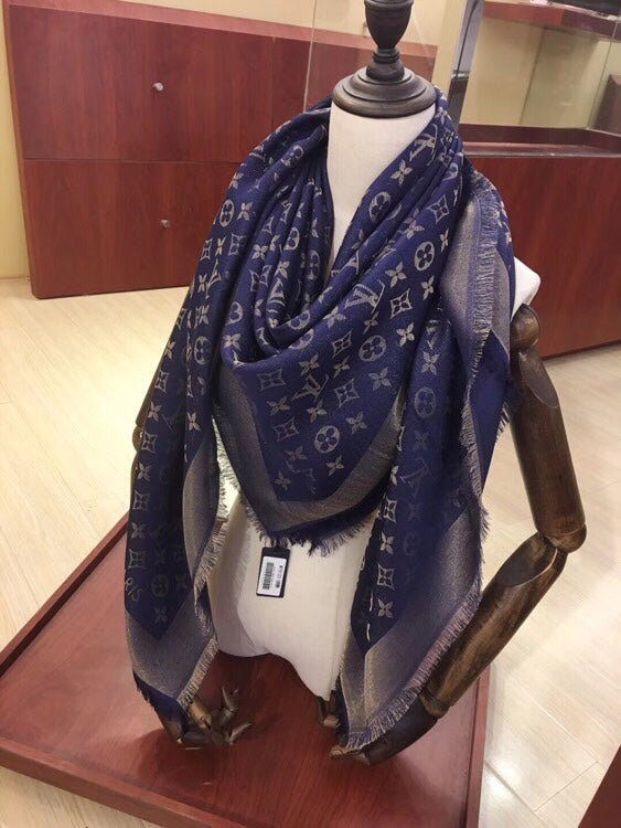 LOUIS VUITTON LV SCARF 140 CM IN WOOL MIX SILK 693008