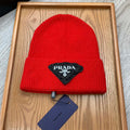 PRADA BEANIE HAT IN CHERRY RED WOOL 431358