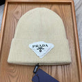 PRADA BEANIE HAT IN BISQUE BEIGE WOOL 431355