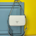 PRADA 24 BAG WITH STRAP IN WHITE CALFSKIN