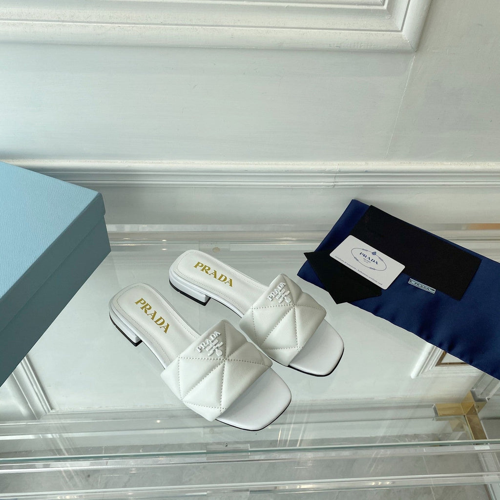 PRADA Pra Slide 25 Quilted White leather