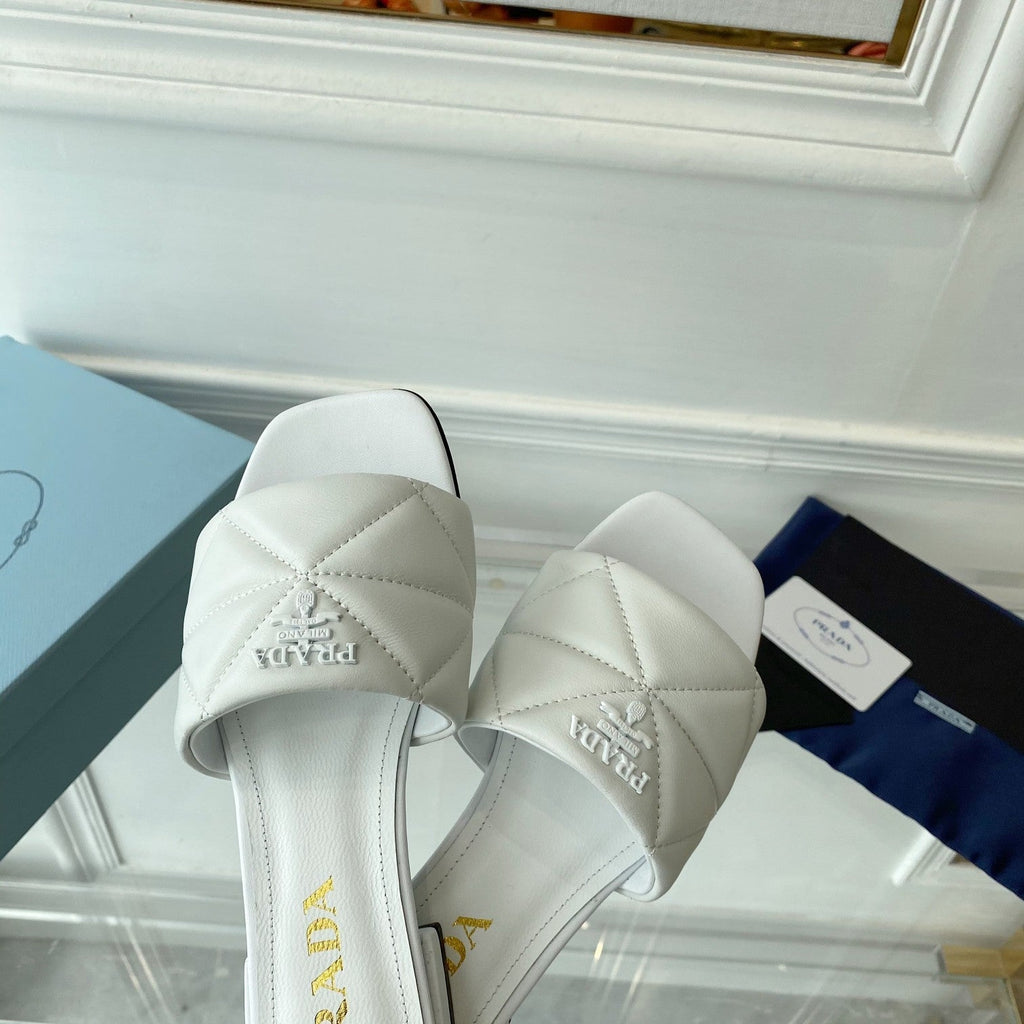 PRADA Pra Slide 25 Quilted White leather