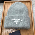 PRADA BEANIE HAT IN DOLPHIN GRAY WOOL 108750