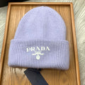 PRADA BEANIE HAT IN PASTEL PURPLE WOOL 108749