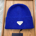 PRADA BEANIIE HAT IN AZURE BLUE WOOL 335033