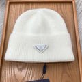 PRADA BEANIIE HAT IN WHITE WOOL 335040