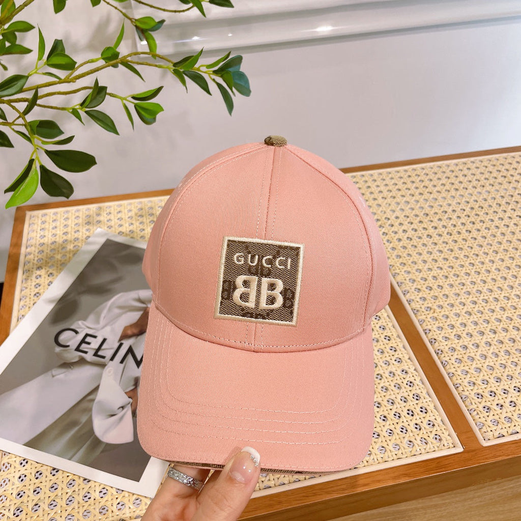 GUCCI BASEBALL HAT IN PEACHY PINK JACQUARD FABRIC 219953