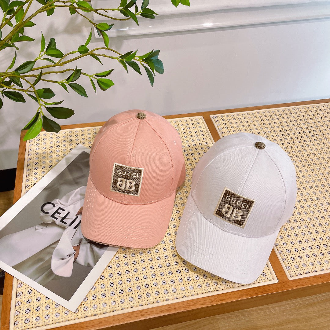 GUCCI BASEBALL HAT IN PEACHY PINK JACQUARD FABRIC 219953