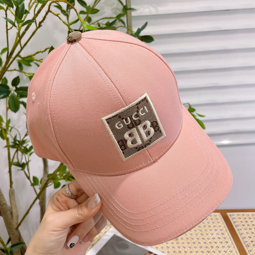 GUCCI BASEBALL HAT IN PEACHY PINK JACQUARD FABRIC 219953
