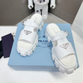 PRADA MONOLITH SLIPPER SANLS IN WHITE RUBBER