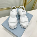 PRADA MONOLITH PLATFORM SANLS WHITE CALFSKIN