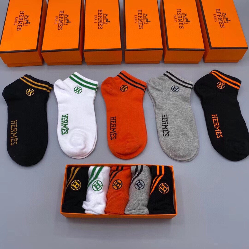 HERMES LOW-CUT SOCKS 128056 (1 BOX)