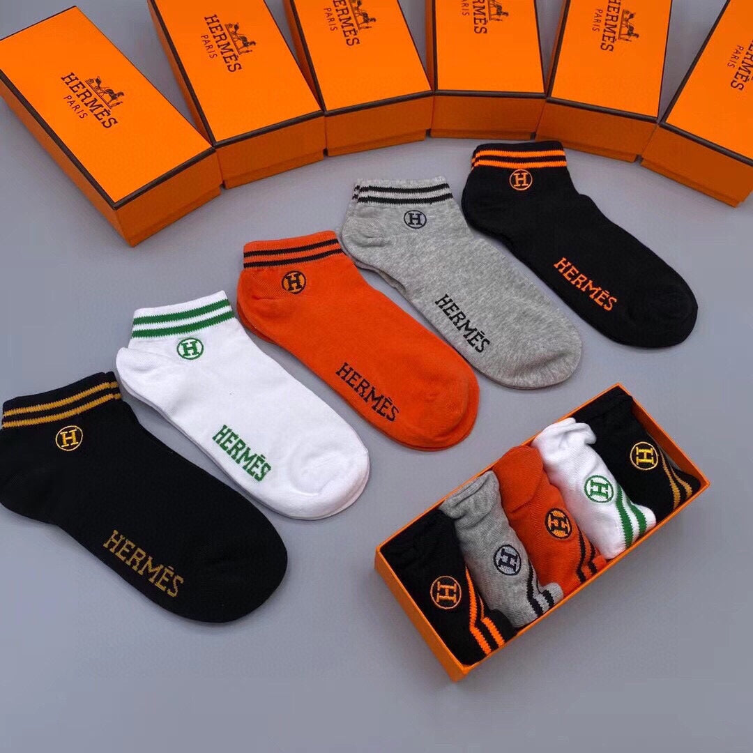HERMES LOW-CUT SOCKS 128056 (1 BOX)
