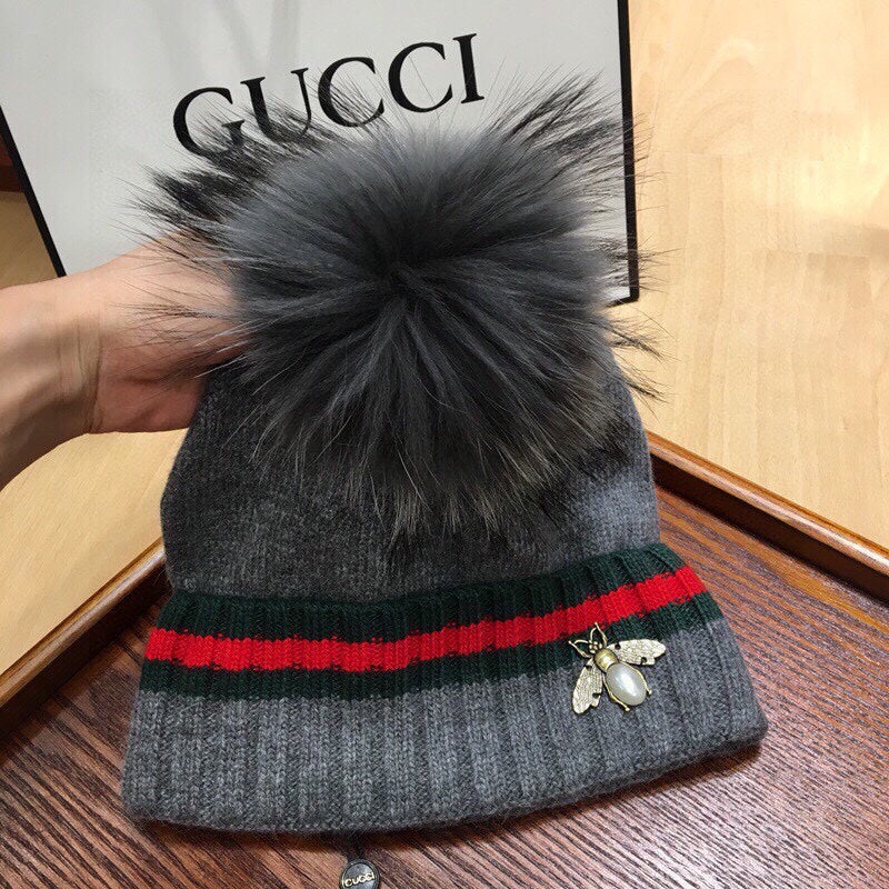 GUCCI SET SCARF AND HAT IN SHARK GRAY WOOL AND CASHMERE 945024