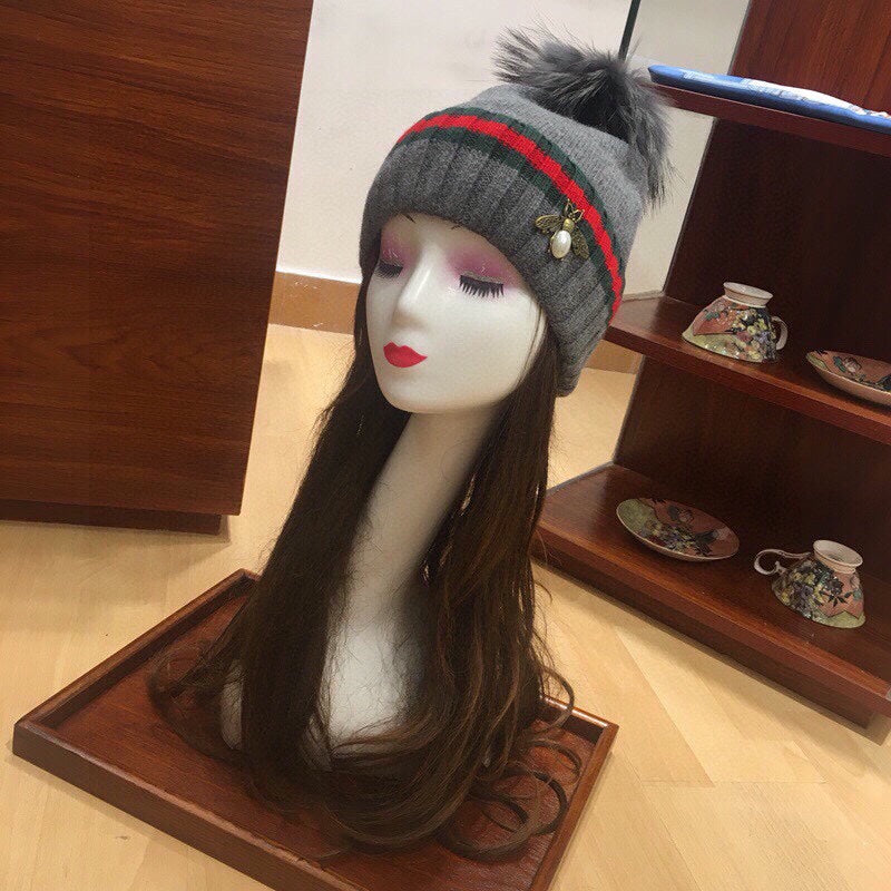 GUCCI SET SCARF AND HAT IN SHARK GRAY WOOL AND CASHMERE 945024