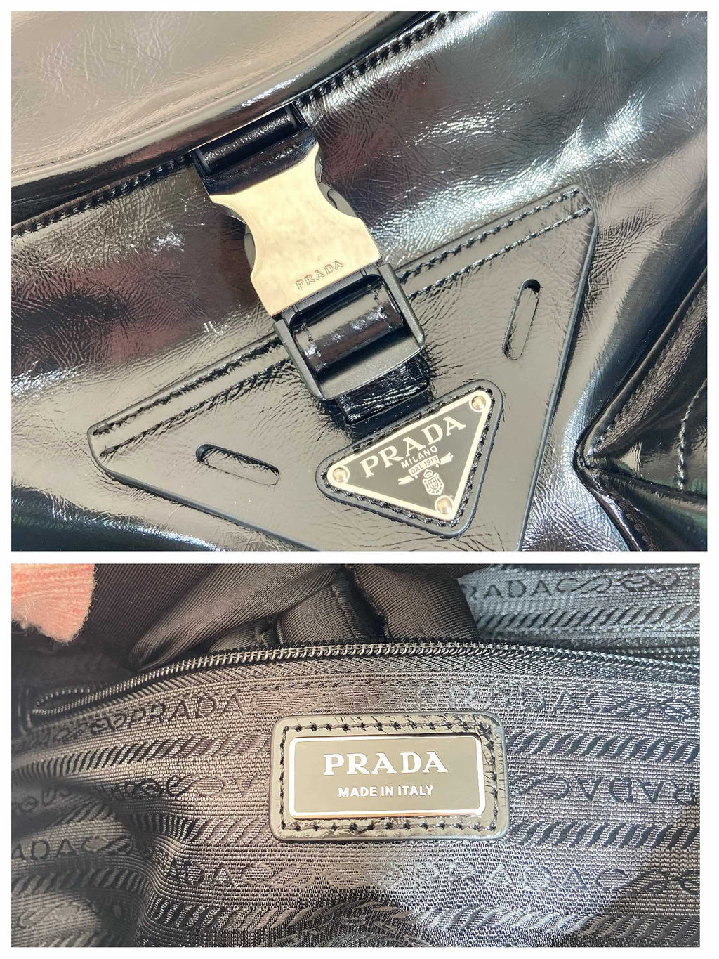 PRADA CROSSBODY BAG 29 IN BLACK OIL WAX LAMBSKIN
