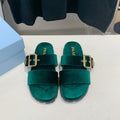 PRADA SLIDES SANLS OCEAN VELVET