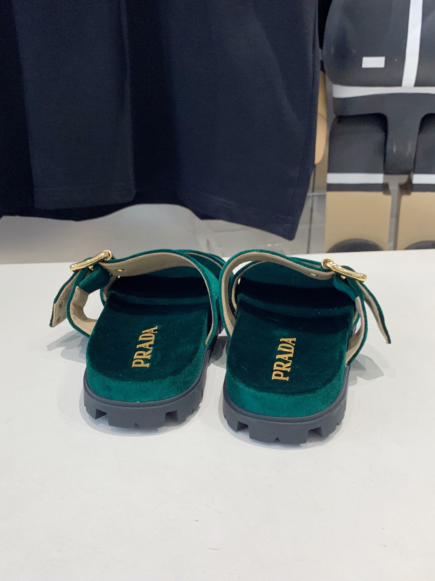 PRADA SLIDES SANLS OCEAN VELVET