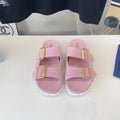 PRADA STRAP SLIDES SANLS PASTEL PINK SUEDE
