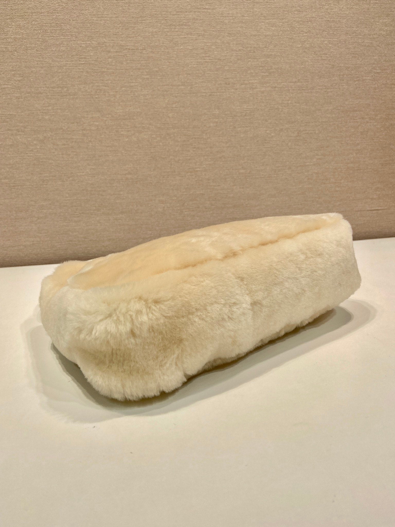 PRADA HOBO BAG 23 IN BEIGE RABBIT FUR