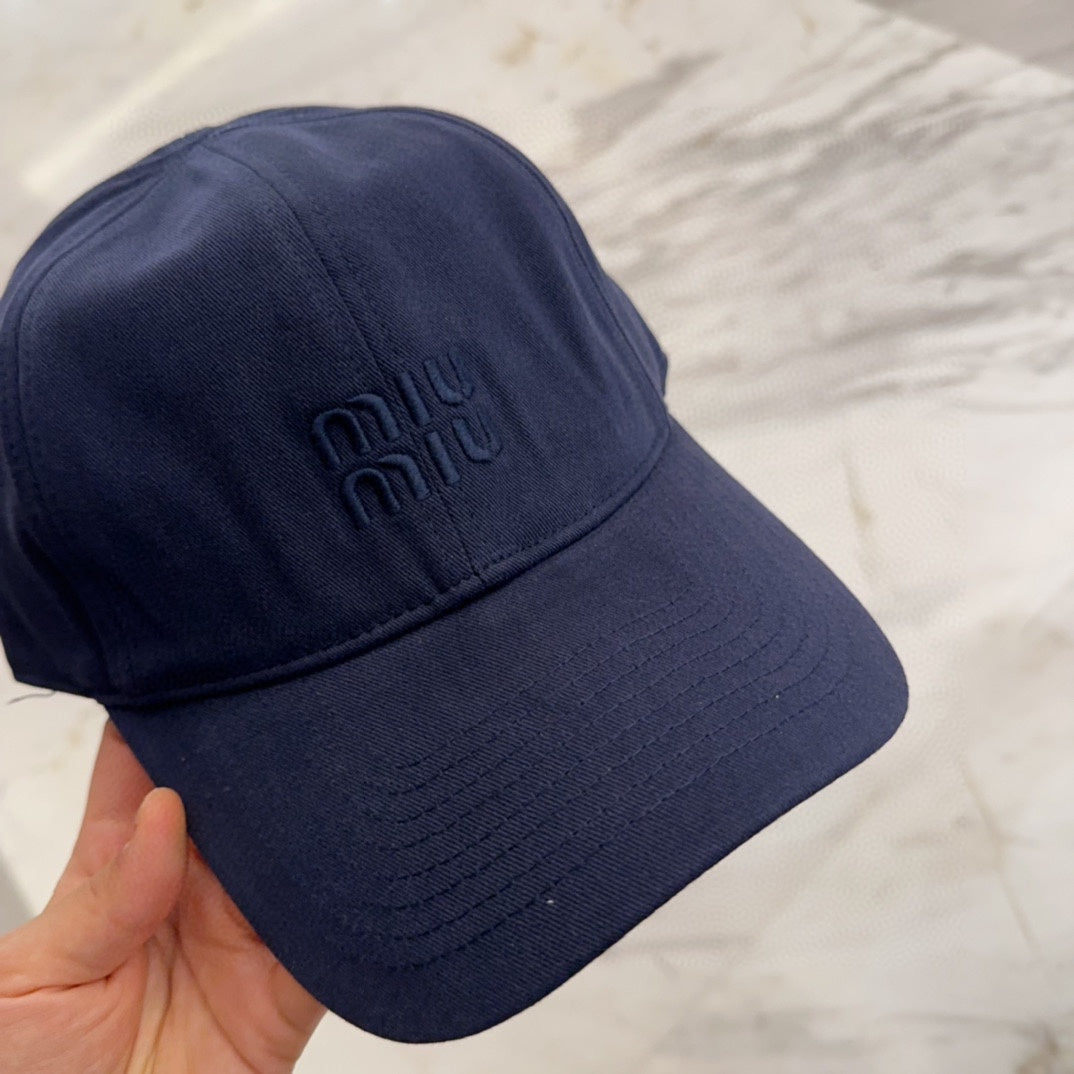 MM BASEBALL CAP IN NAVY BLUE FABRIC EMBROIDERED LOGO STYLE 1
