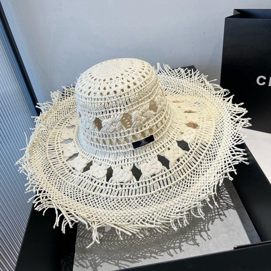 CHANEL BOHEMIAN SUN HAT WHITE 673919