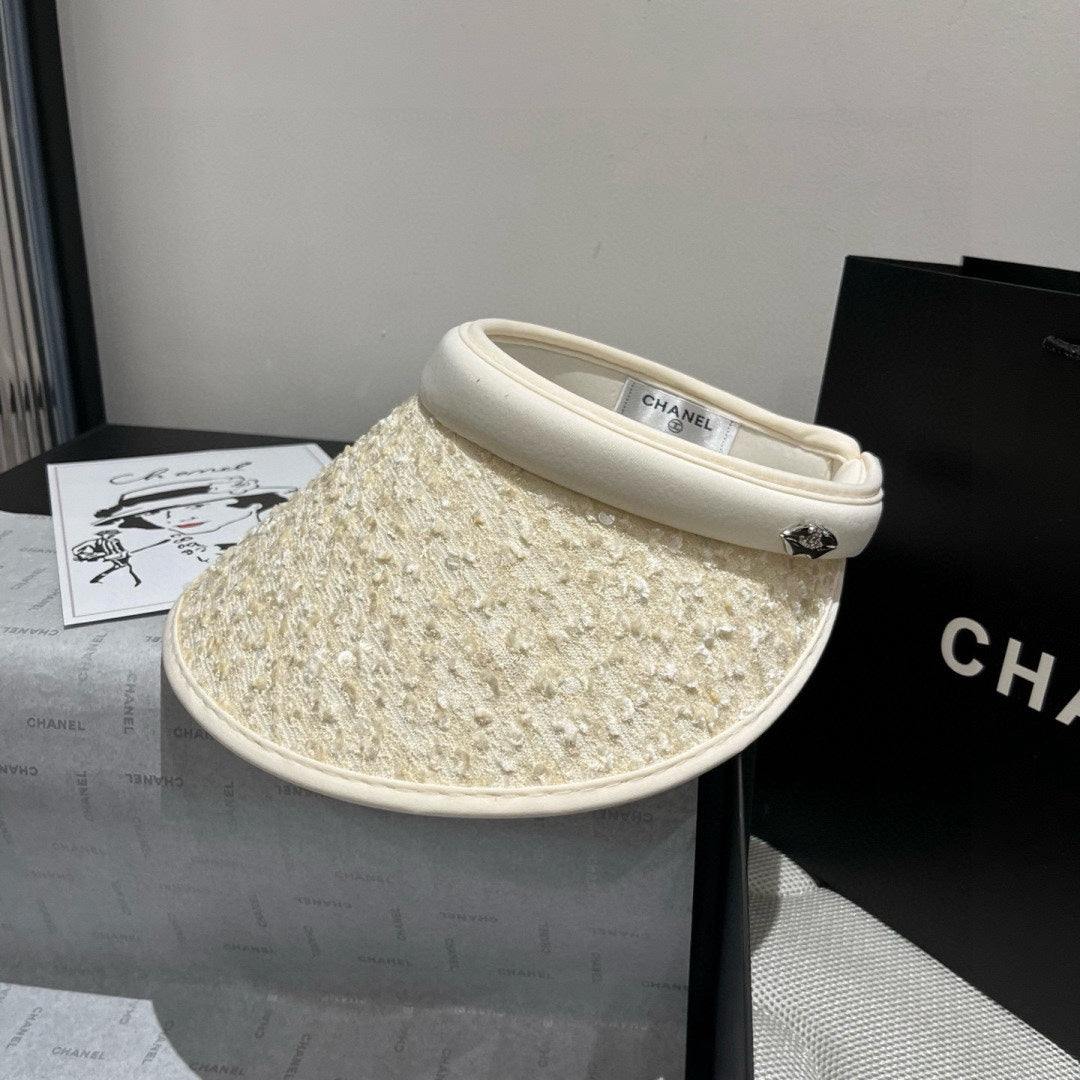 CHANEL SUN HAT MODEL IVORY WITH SEQUINS 673927