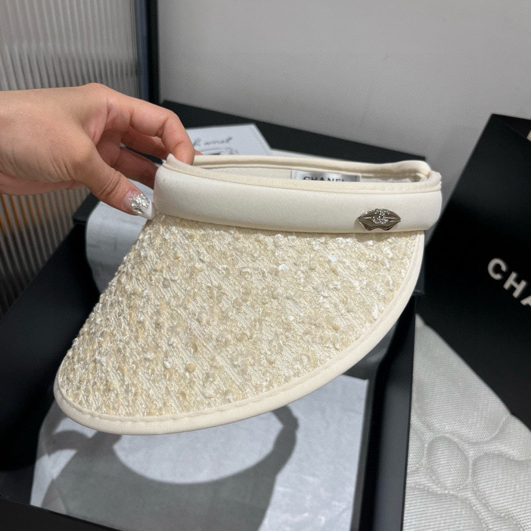 CHANEL SUN HAT MODEL IVORY WITH SEQUINS 673927