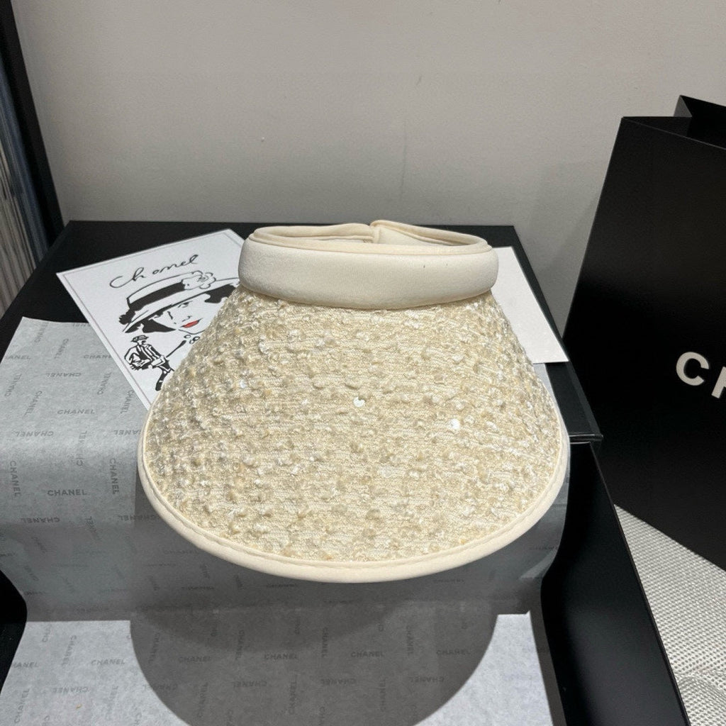 CHANEL SUN HAT MODEL IVORY WITH SEQUINS 673927
