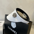 CHANEL SUN HAT MODEM WHITE WITH FLOWER 673933