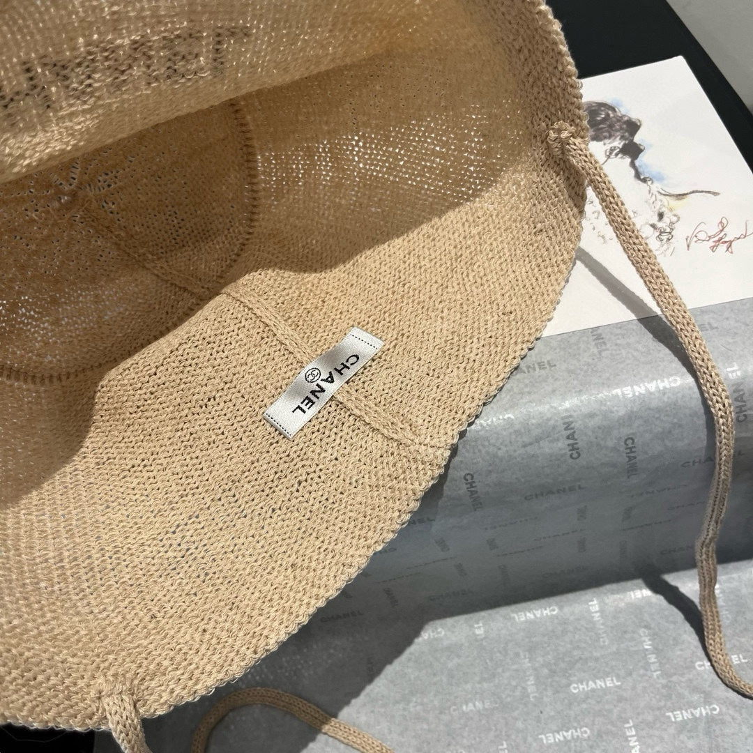 CHANEL WOVEN BUCKET HAT BEIGE 673999