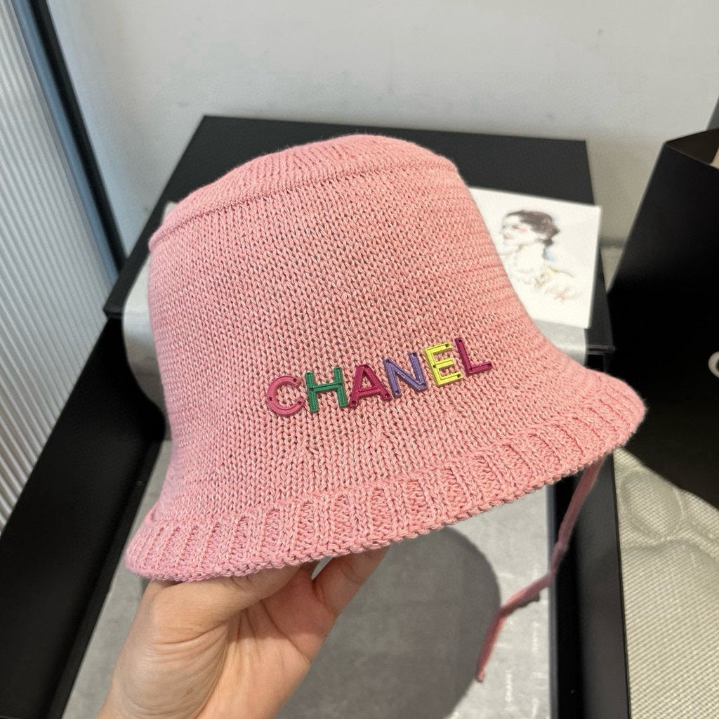 CHANEL WOVEN BUCKET HAT PINK 674000