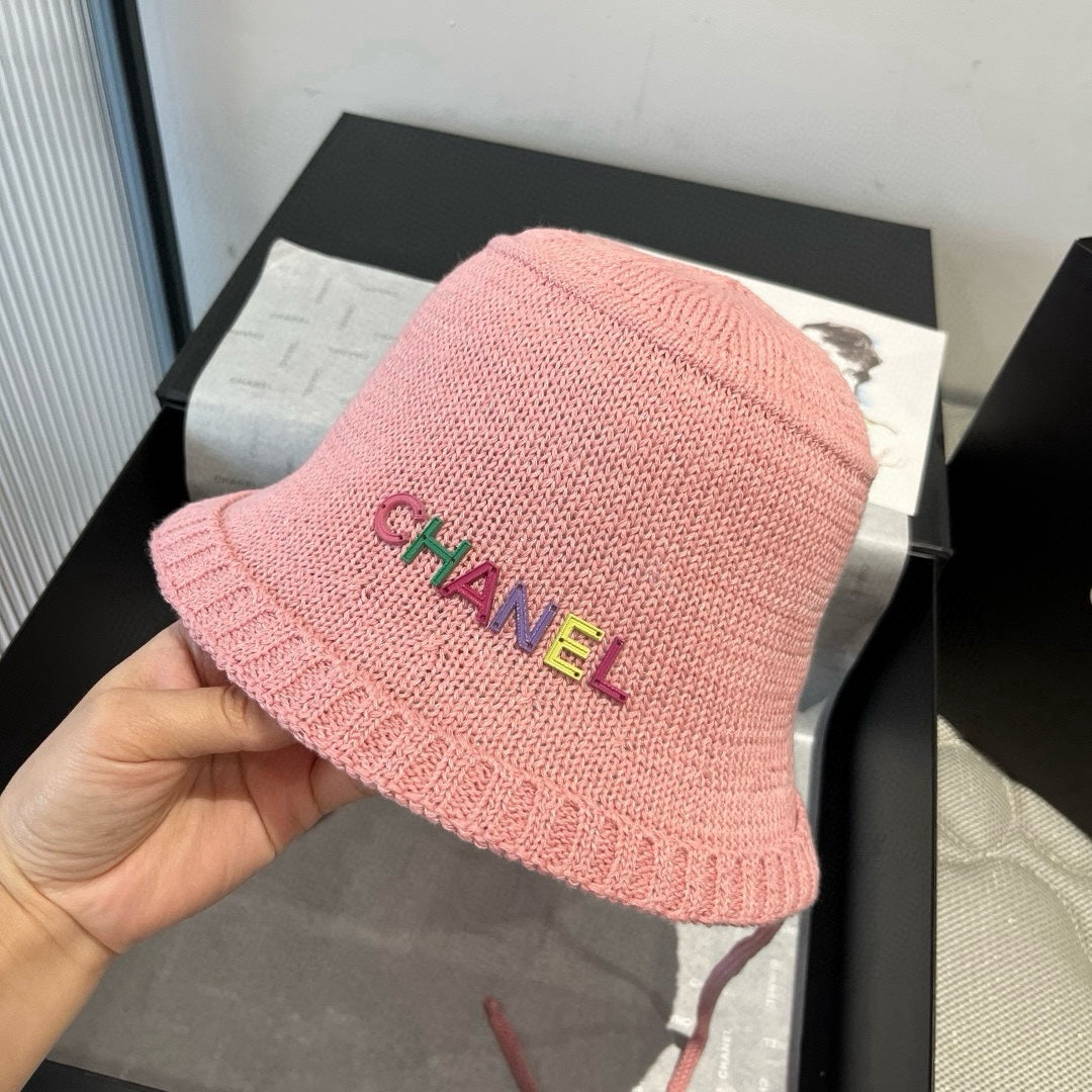 CHANEL WOVEN BUCKET HAT PINK 674000