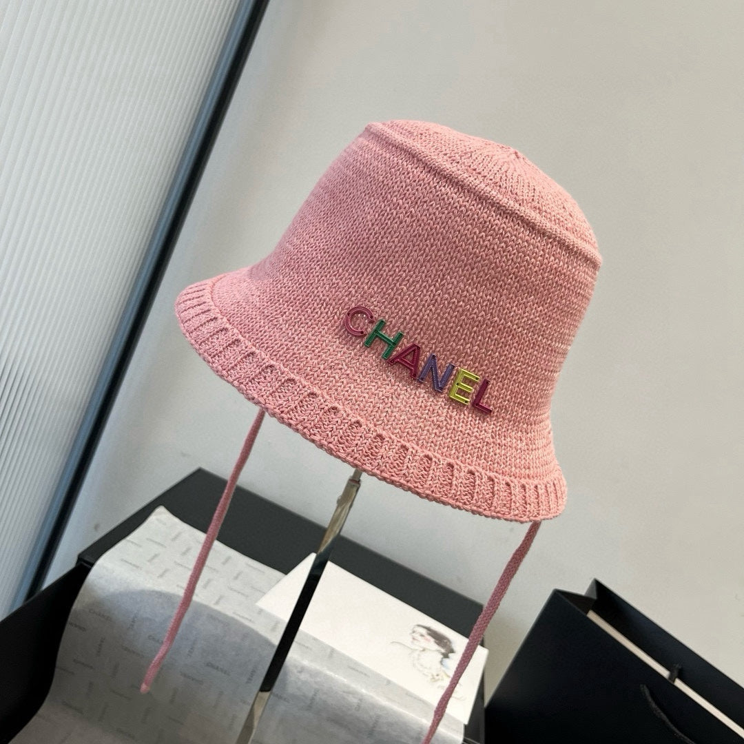 CHANEL WOVEN BUCKET HAT PINK 674000