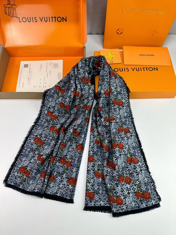 LOUIS VUITTON LV SCARF 140 CM IN SILK-CASHMERE BLEND 709636