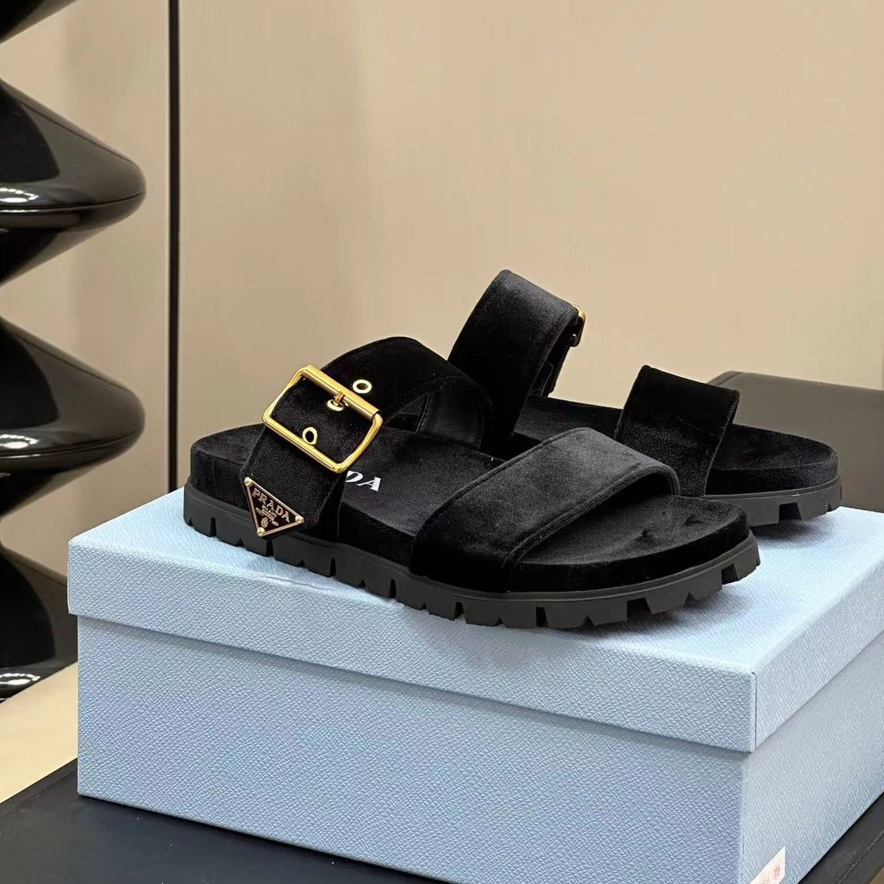 PRADA Pra Slides 10 Velvet Black