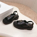 PRADA 25S SANLS IN BLACK CALFSKIN LOGO GOLD HARDWARE