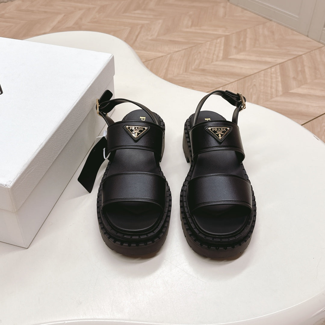 PRADA 25S SANLS IN BLACK CALFSKIN LOGO