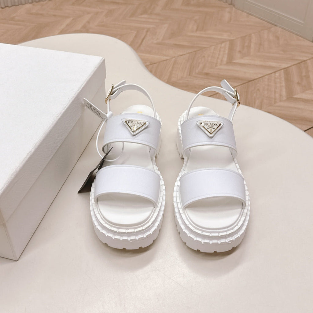 PRADA 25S SANLS IN WHITE CALFSKIN LOGO