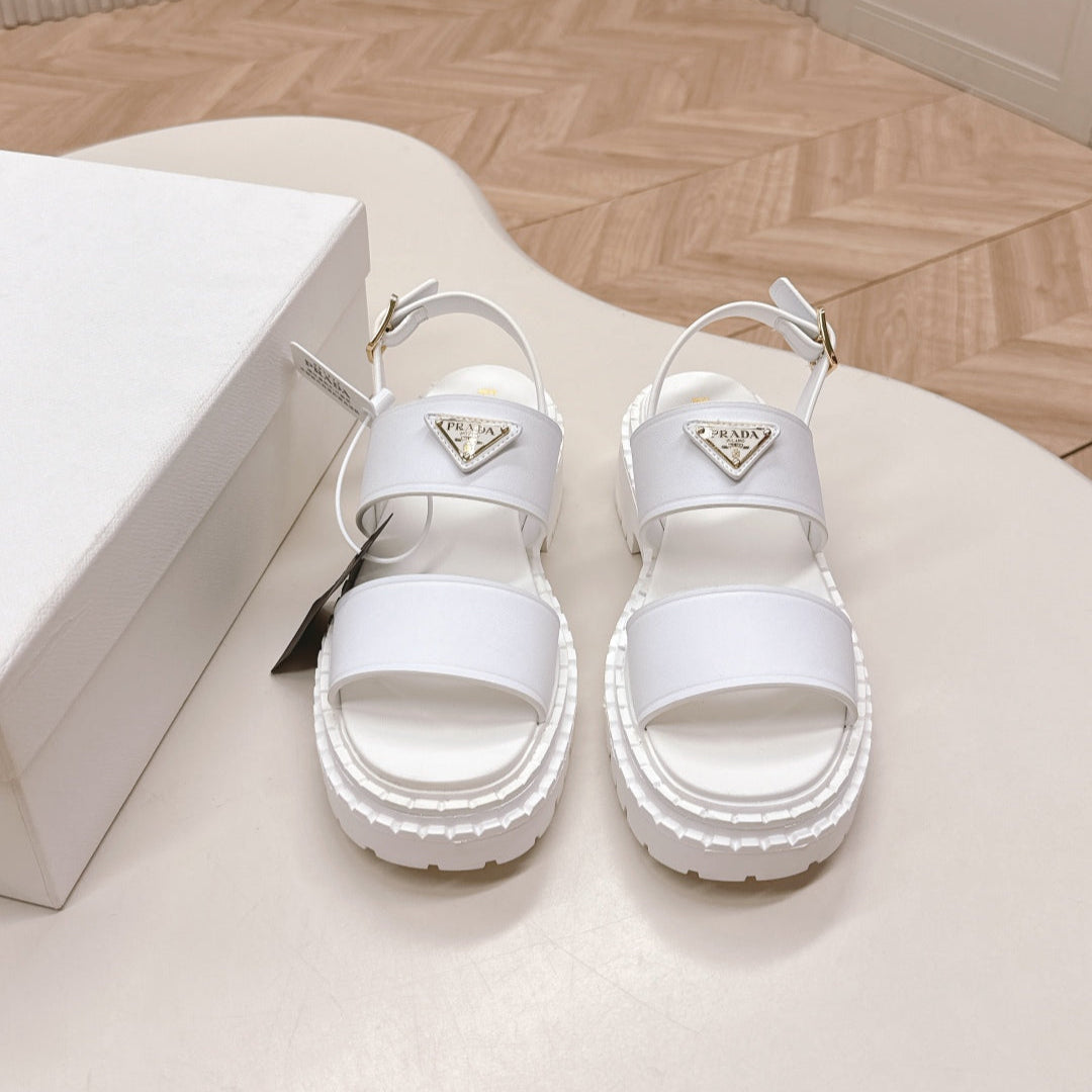 PRADA 25S SANLS IN WHITE CALFSKIN LOGO