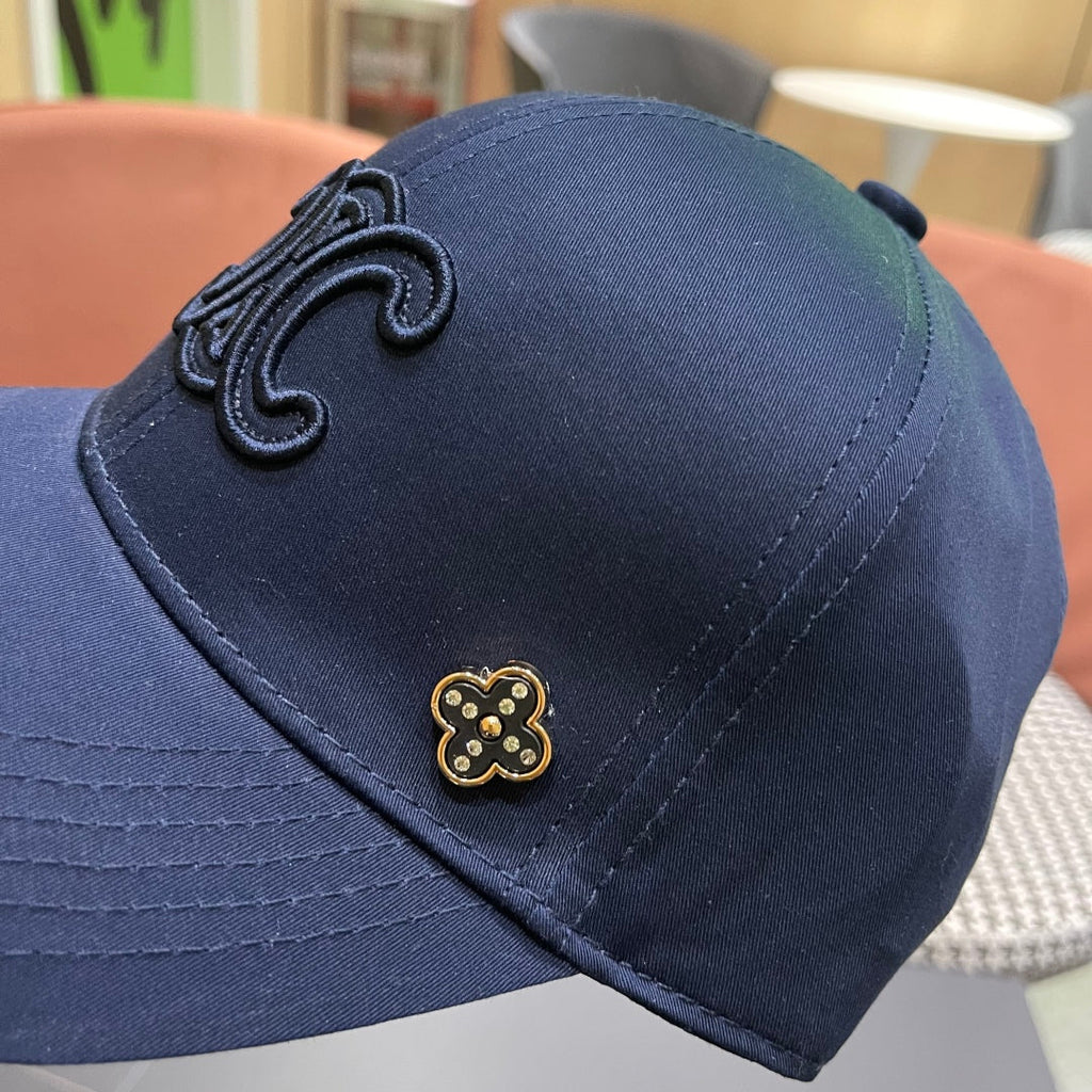 CELINE BASEBALL CAP MODEL 650286 IN NAVY BLUE FABRIC