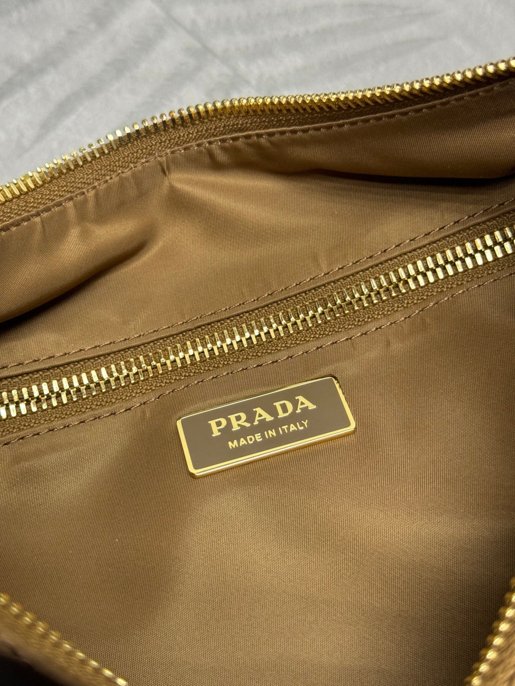 PRADA 25S EXPLORE LARGE RE-NYLON SHOULDER BAG 32 IN BRANDY WITH FLAP