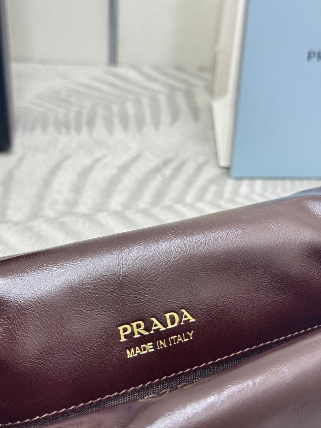 PRADA 25S SHOULDER BAG 23 IN RK BROWN CALFSKIN GOLD HARDWARE