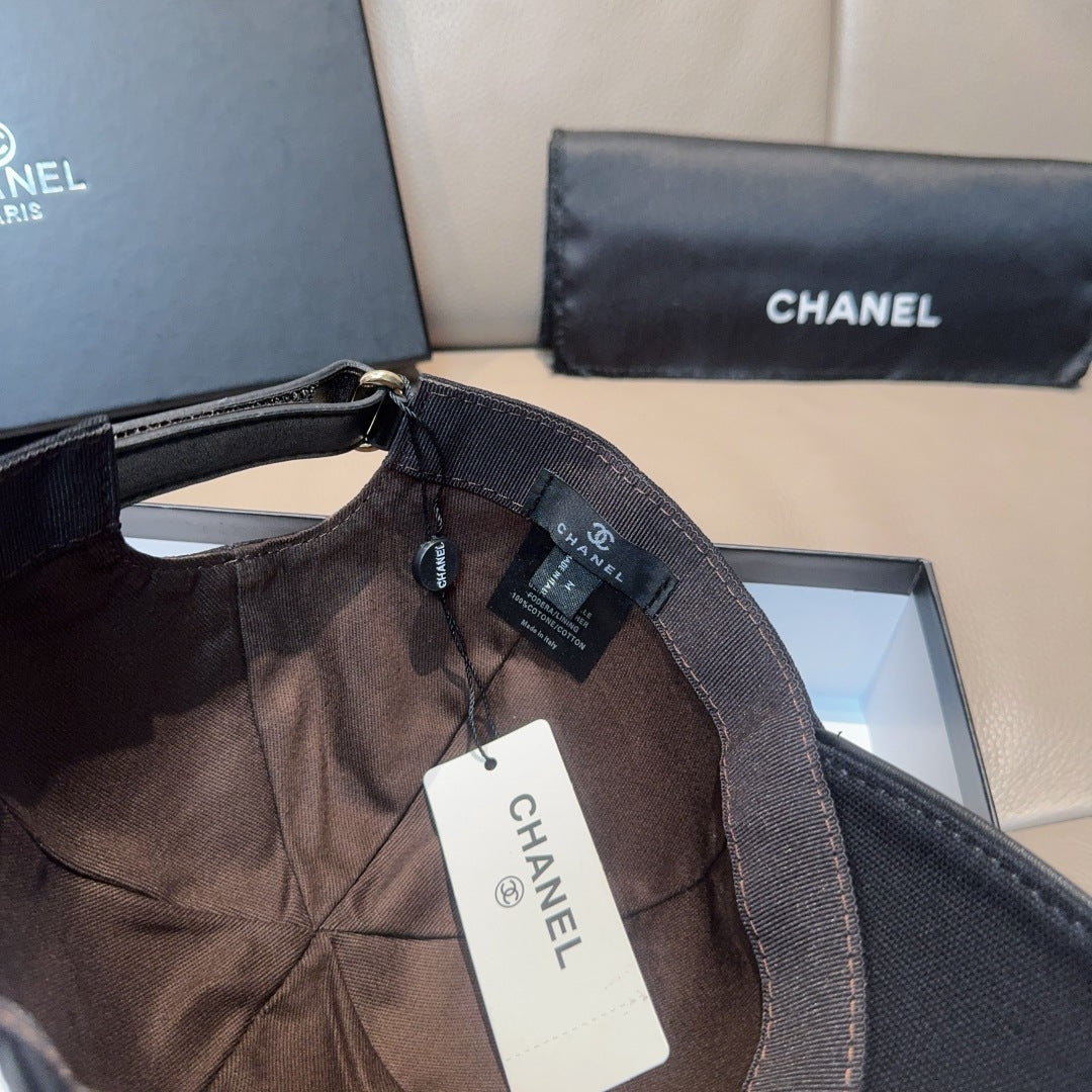 CHANEL BASEBALL HAT IN BLACK DOUBLE C EMBROIDERED 674174