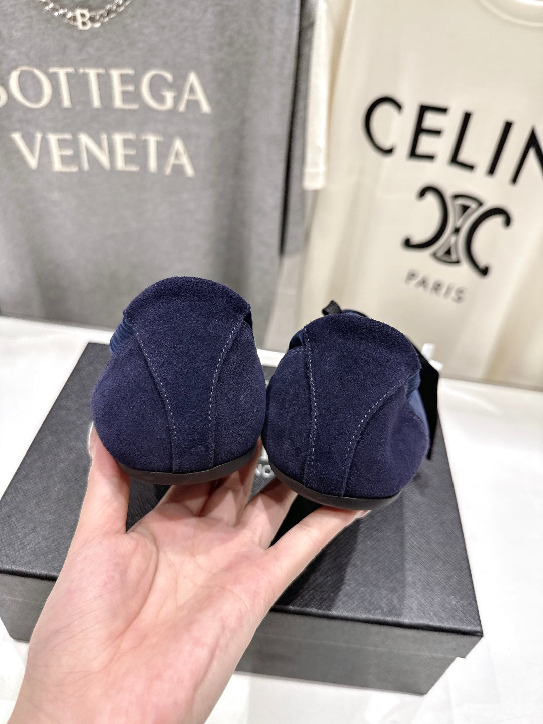 PRADA 25S COLLAPSE RE NYLON AND SUEDE SNEAKERS IN RK BLUE WITH METAL TOECAP