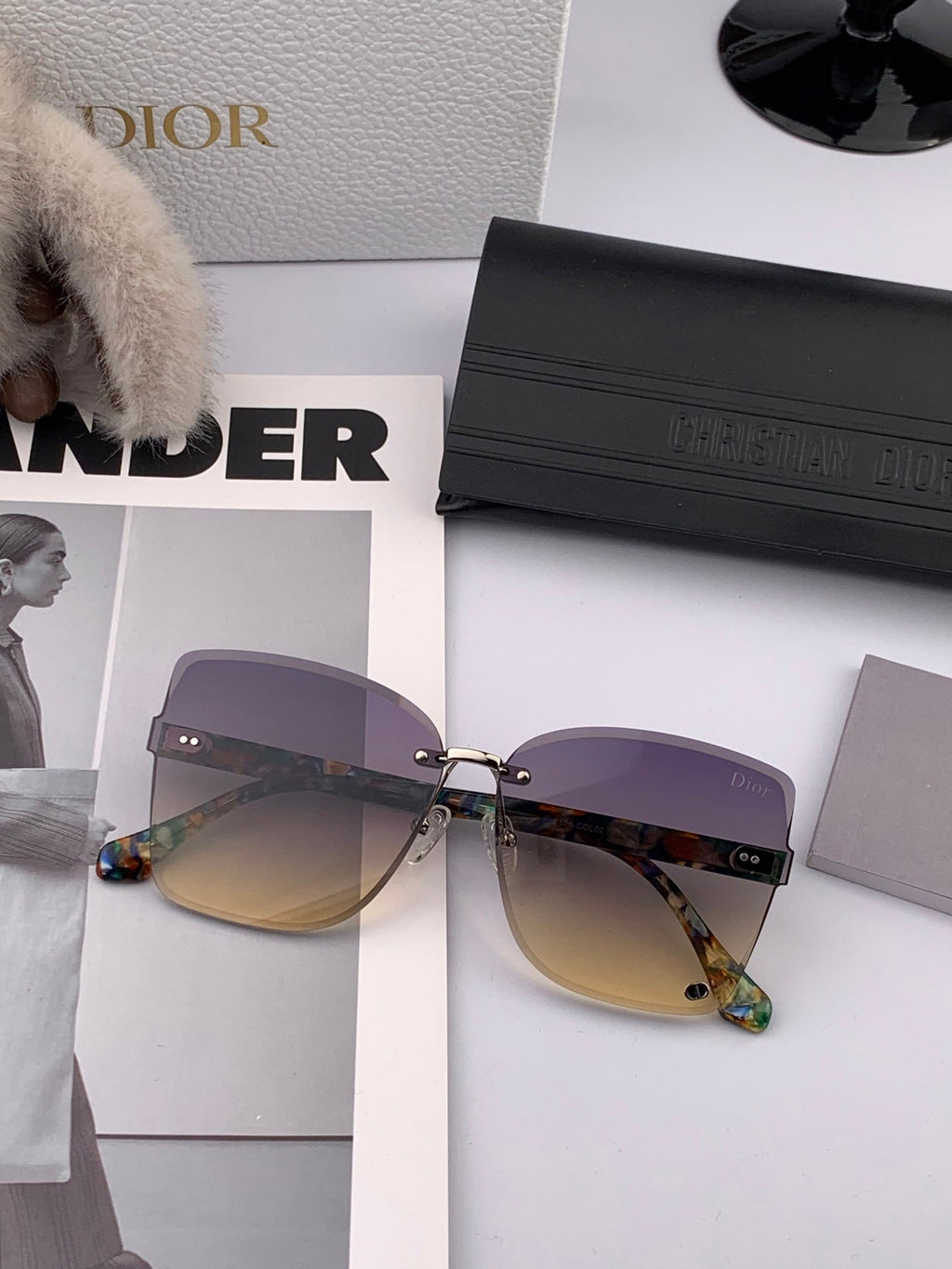DIOR MONTAIGNE SUNGLASS CD6710 IN MULTICOLOR ACETATE