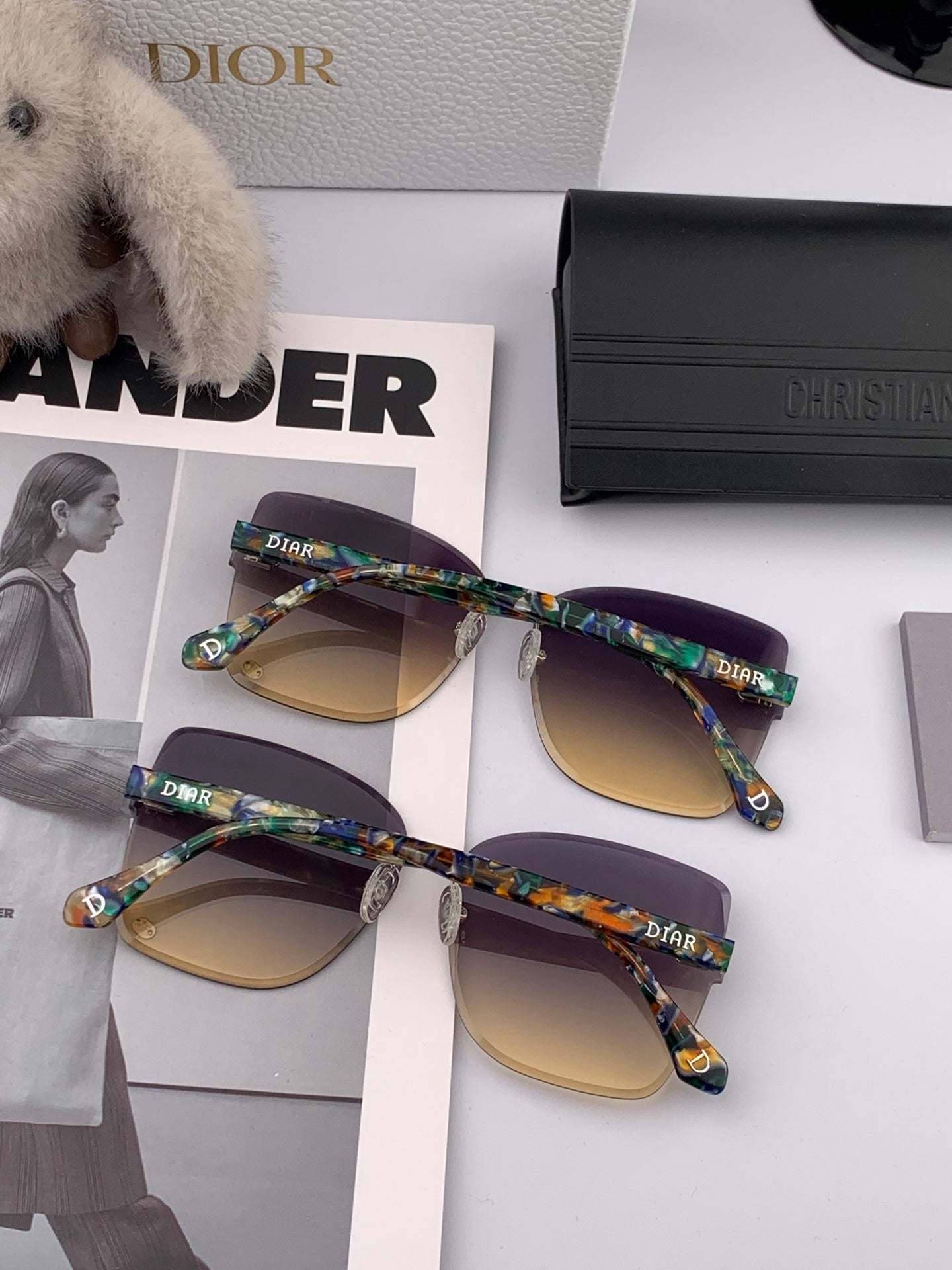 DIOR MONTAIGNE SUNGLASS CD6710 IN MULTICOLOR ACETATE
