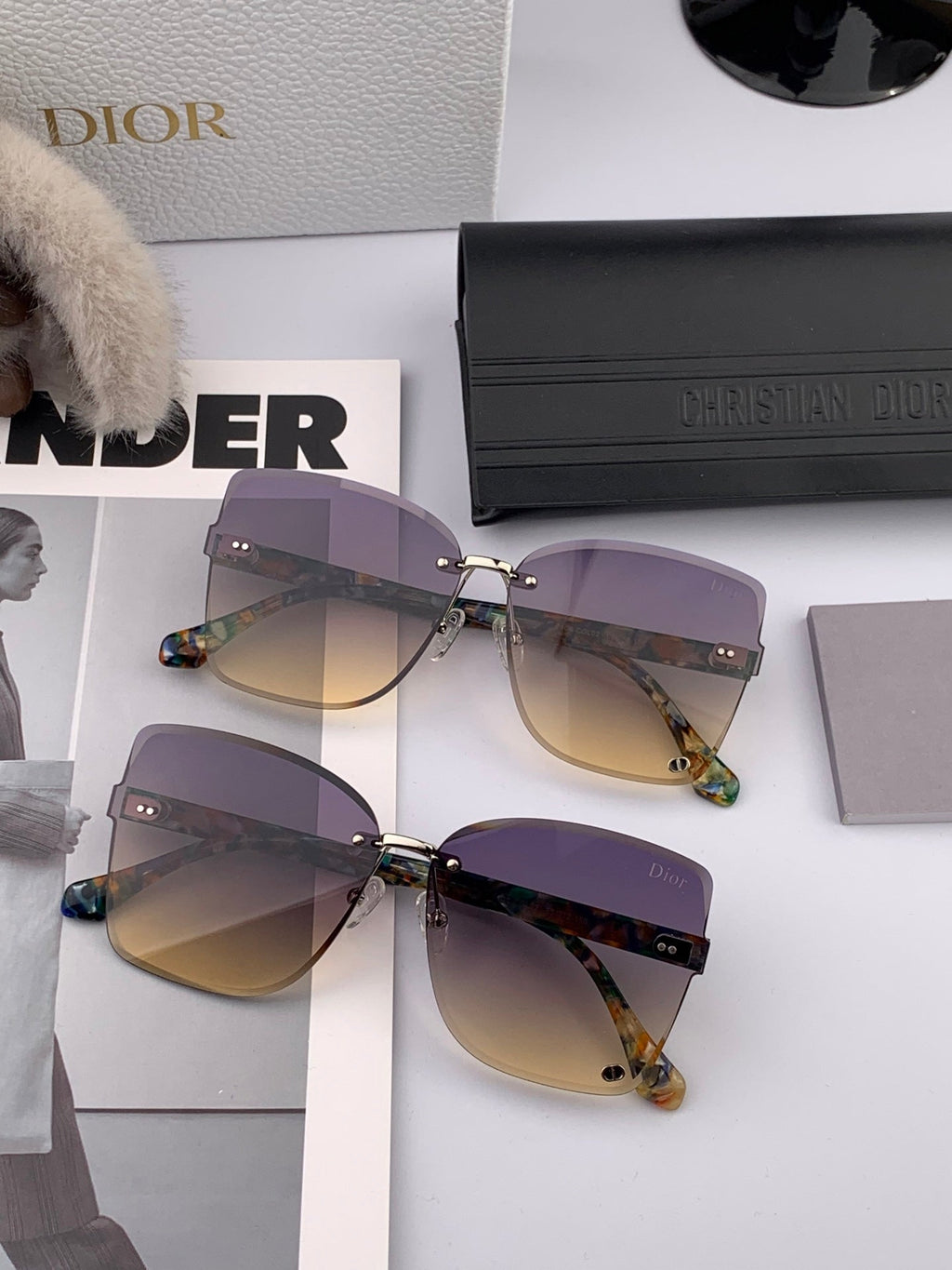 DIOR MONTAIGNE SUNGLASS CD6710 IN MULTICOLOR ACETATE