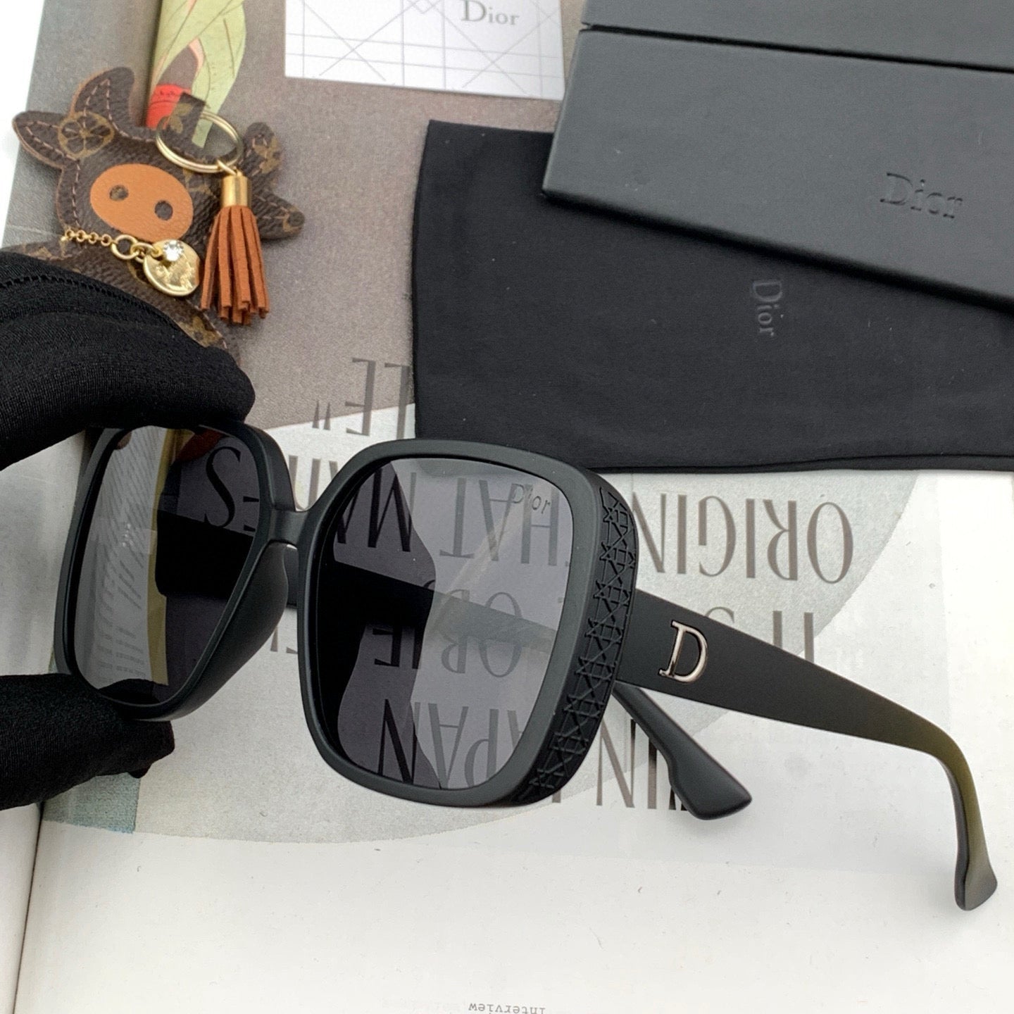 DIOR MONTAIGNE SQUARE SUNGLASS D7277 IN ACETATE